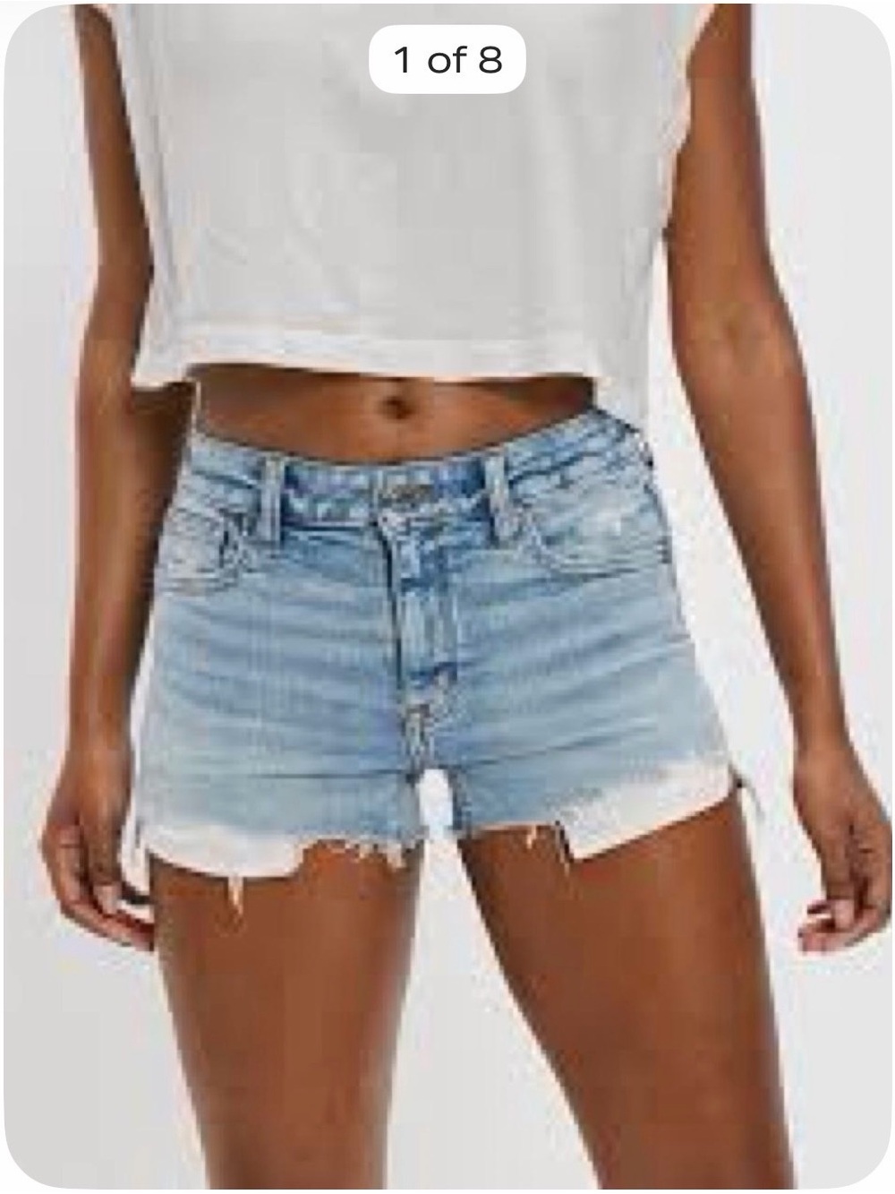 American Eagle Outfitters Light Wash Distressed Denim Shorts